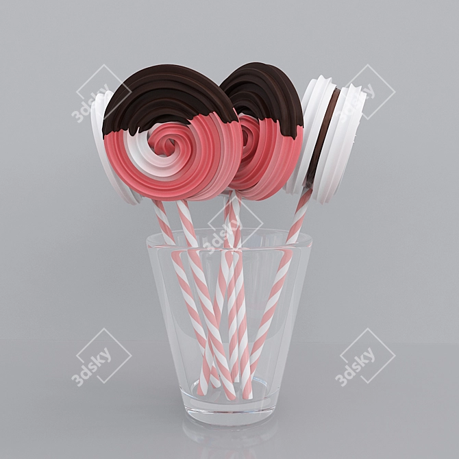 Sweet Delights: Candy Jars & Meringues 3D model image 4