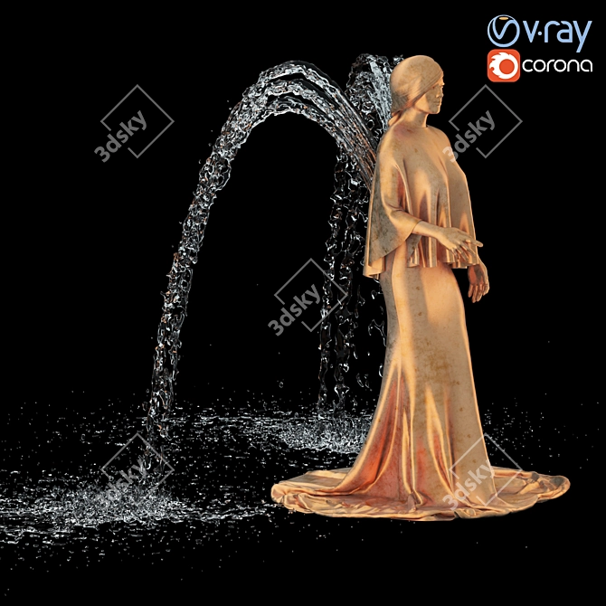 Magical Angel Fountain - Stunning Water Feature 3D model image 3