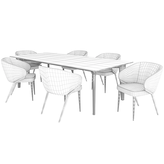 Elevate Your Dining Experience: Minotti Penthouse Table & Nora Chair 1530 3D model image 4