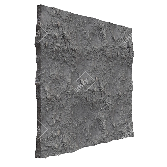 Rustic Stone Wall Panel 3D model image 1