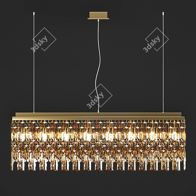 Elegant Brass Pendant Lamp 3D model image 1
