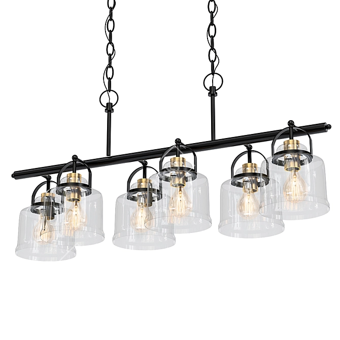 Stylish Walter Noir Pendant Lighting 3D model image 1