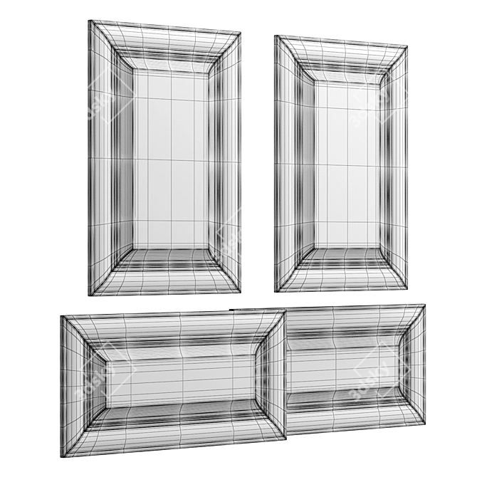 Elegant White Kitchen Cabinet 3D model image 2