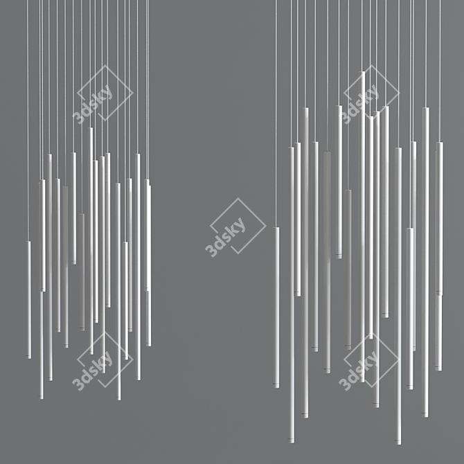 Sleek LED Pendant Light 3D model image 2