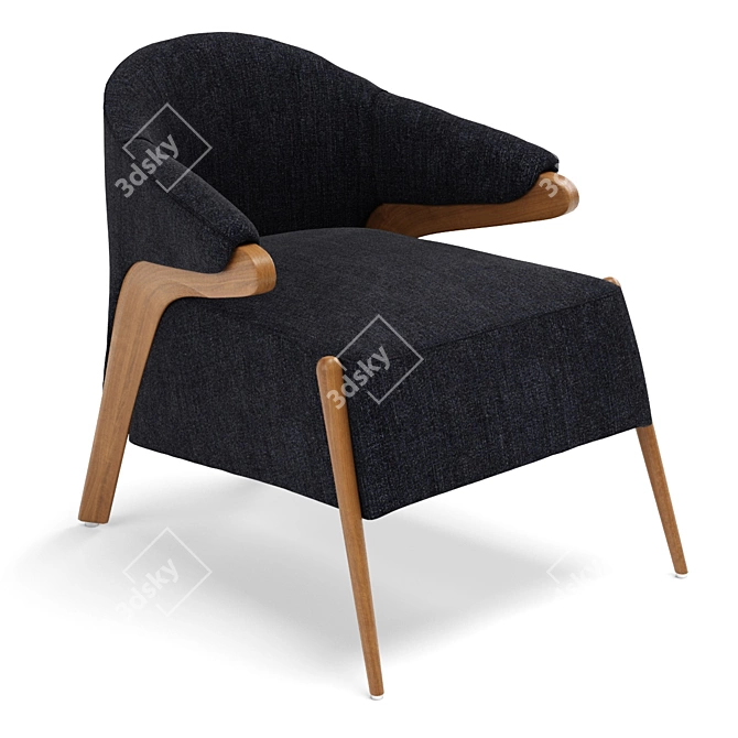 Ultimate Comfort Upholstered Armchair 3D model image 1