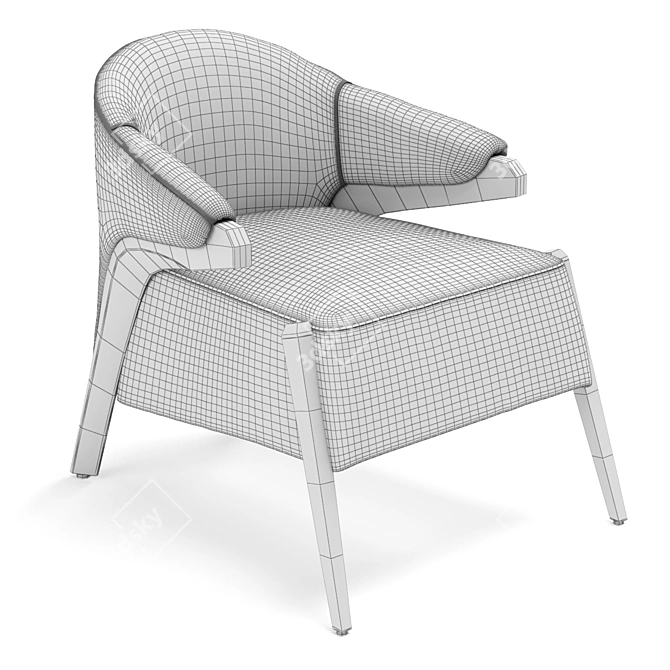 Ultimate Comfort Upholstered Armchair 3D model image 9