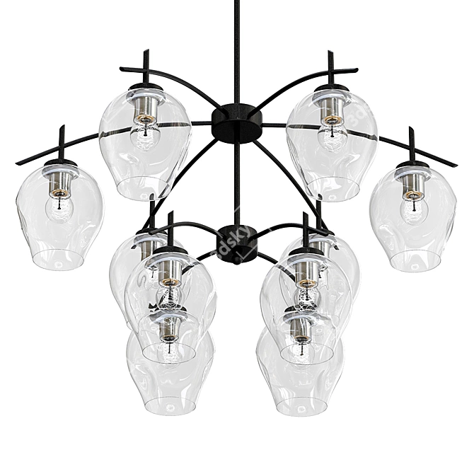 Stylish DAR Pendant Light 3D model image 1