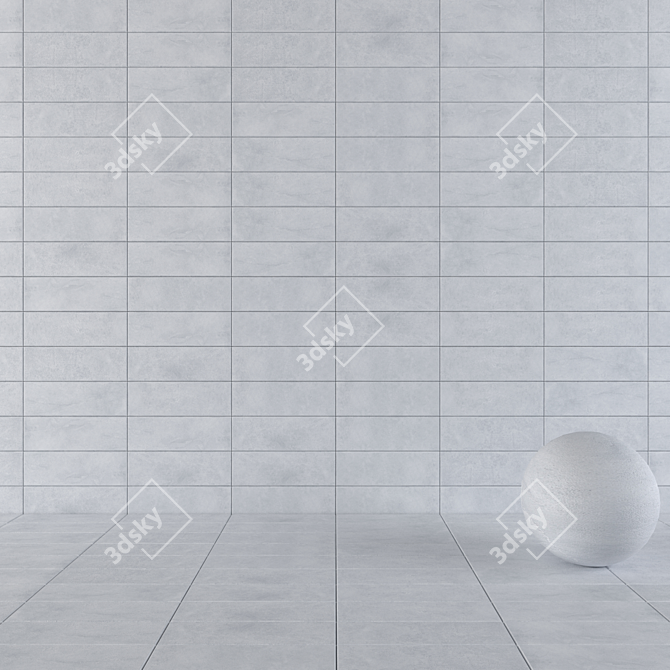 Concrete Wall Tiles: Suite Grey 3D model image 1