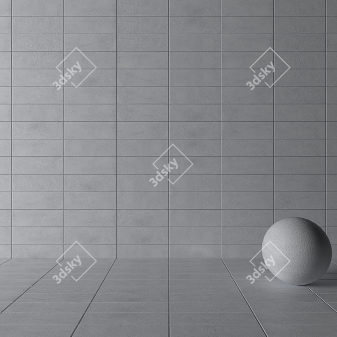 Concrete Wall Tiles: Suite Grey 3D model image 3