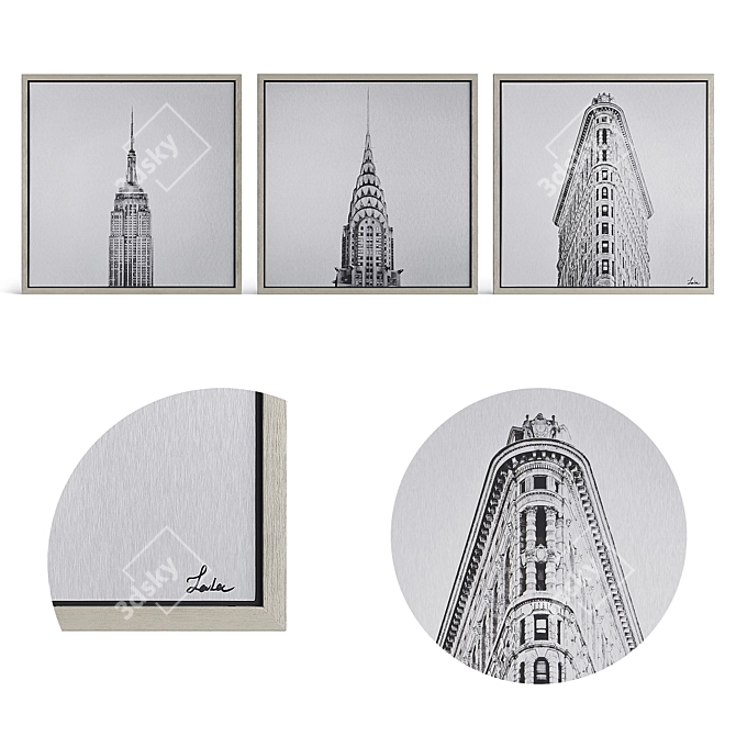 Boreas Trio Prints: Stunning Interior Visuals 3D model image 1