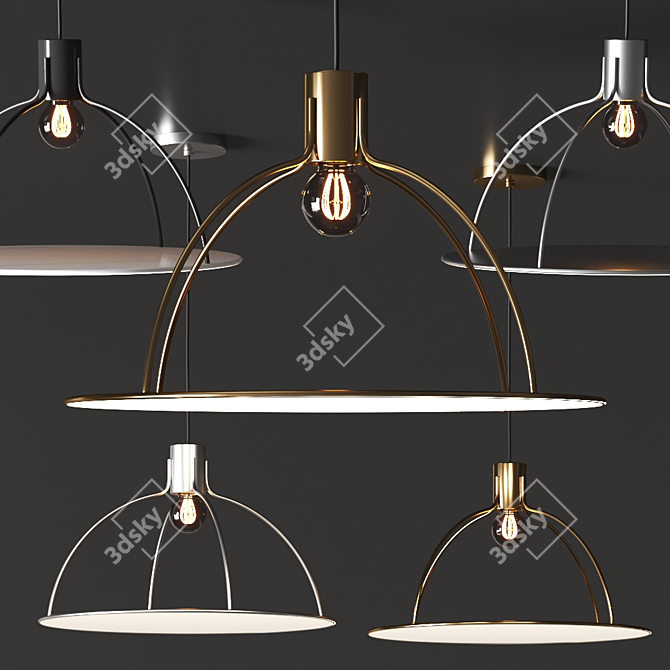 Radar Eclipse Fabric Ceiling Lamp 3D model image 1