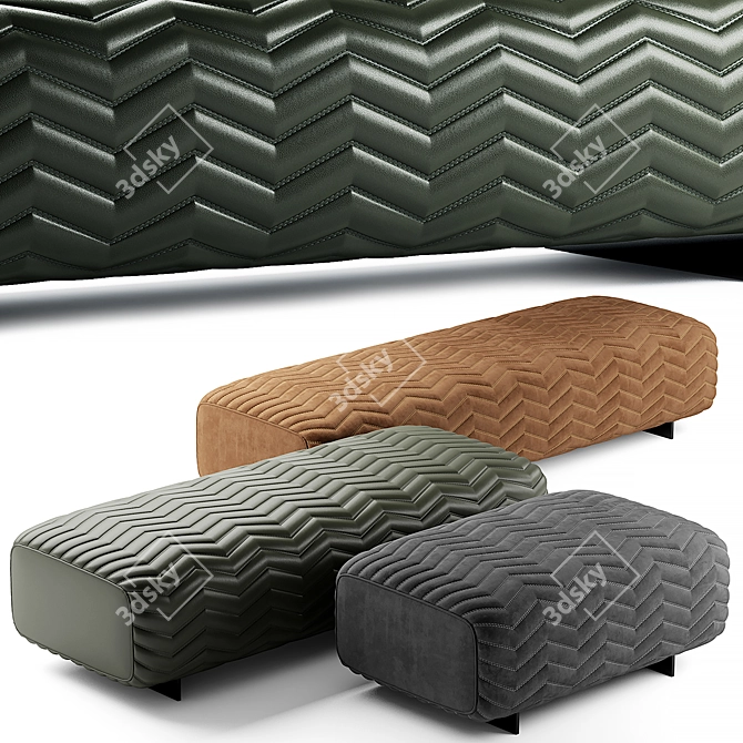 Elegant Minotti Quincy Pouf 3D model image 1