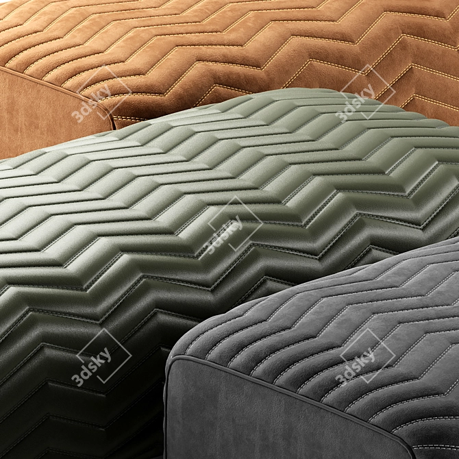 Elegant Minotti Quincy Pouf 3D model image 2