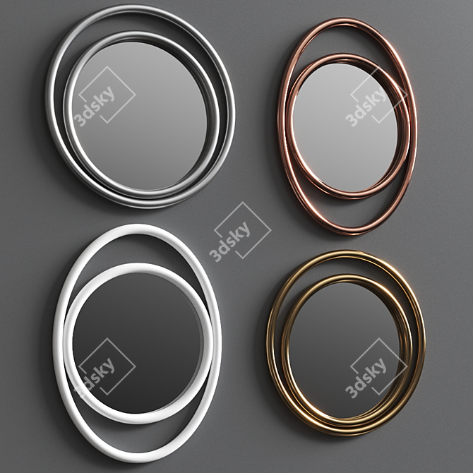 EYESHINE Mirror by Wiener GTV: Wood-Framed Wall Mount 3D model image 1