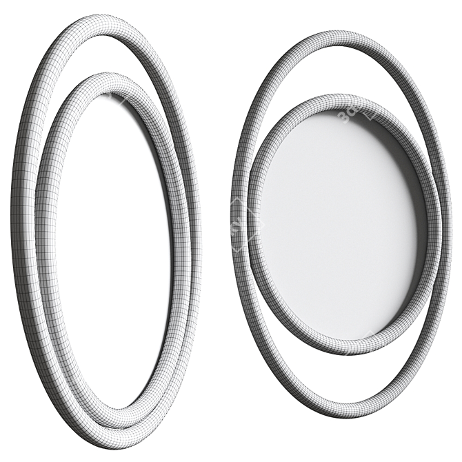 EYESHINE Mirror by Wiener GTV: Wood-Framed Wall Mount 3D model image 2