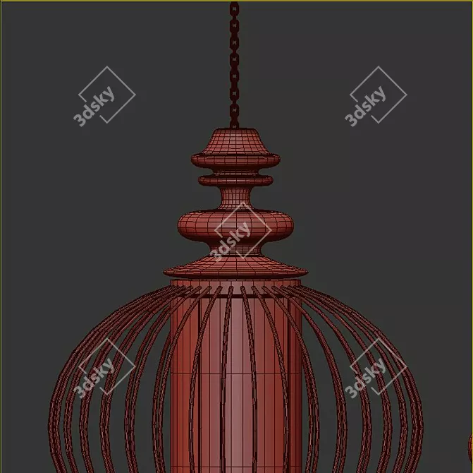 Thai-Style Pendant Lamp: Authentic Elegance 3D model image 3