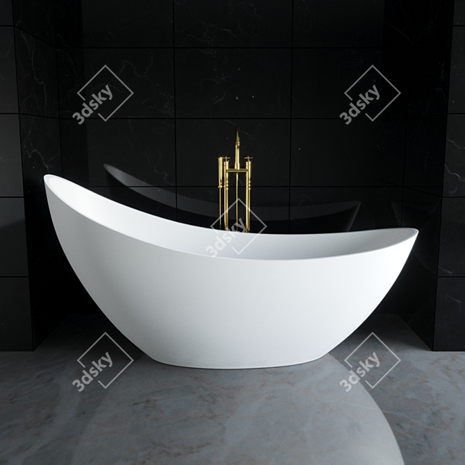 Elegant Freestanding Bathtub 1890x775x950 mm 3D model image 1