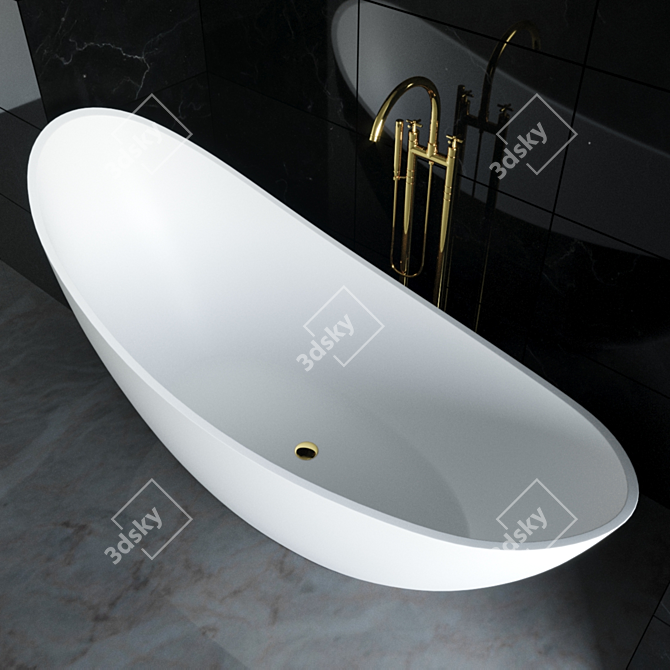 Elegant Freestanding Bathtub 1890x775x950 mm 3D model image 3