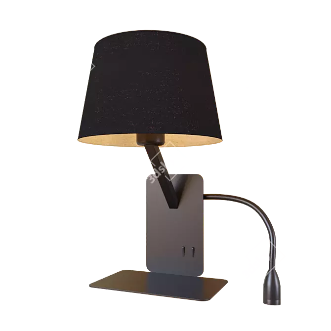 Modern Black Loft Pendant Light 3D model image 2