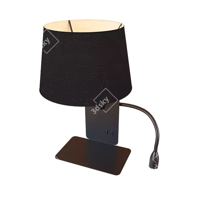 Modern Black Loft Pendant Light 3D model image 3