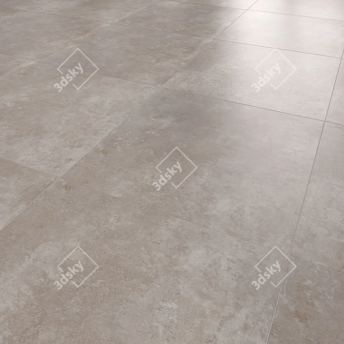 Pacific Gray Matte Floor Tiles 3D model image 1