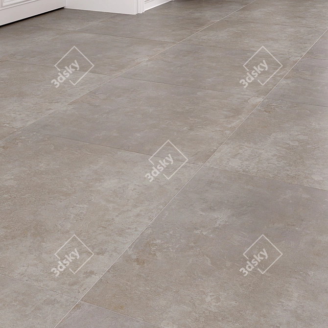 Pacific Gray Matte Floor Tiles 3D model image 2