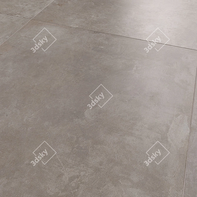 Pacific Gray Matte Floor Tiles 3D model image 3