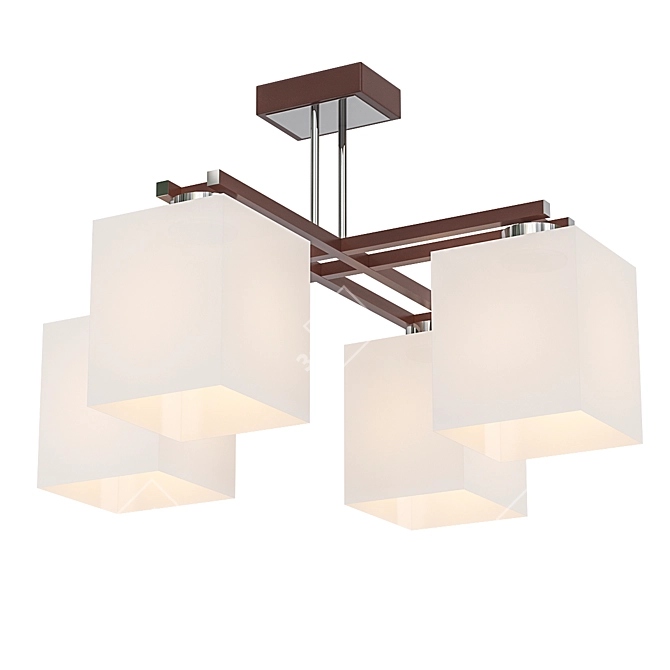 Modern Chrome Pendant Chandelier 3D model image 1