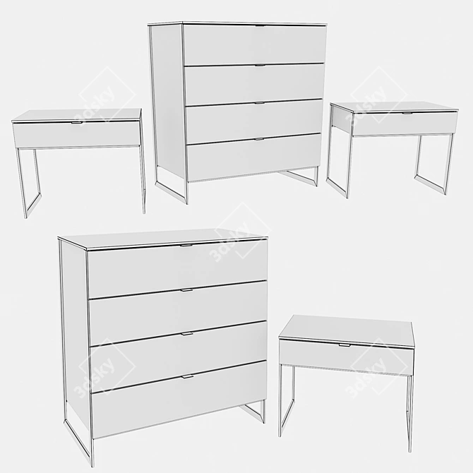 Modern Makon Chest of Drawers 3D model image 2