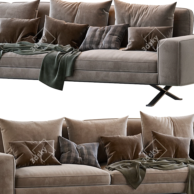Fenix 3-Seater Sofa - Elegant Comfort 3D model image 4
