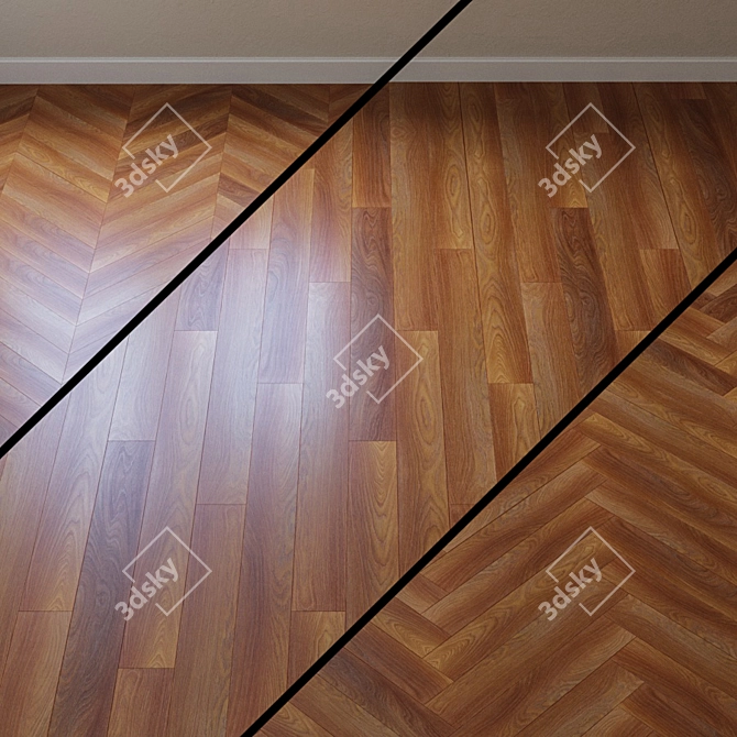French Oak Chevron Laminate 3D model image 1