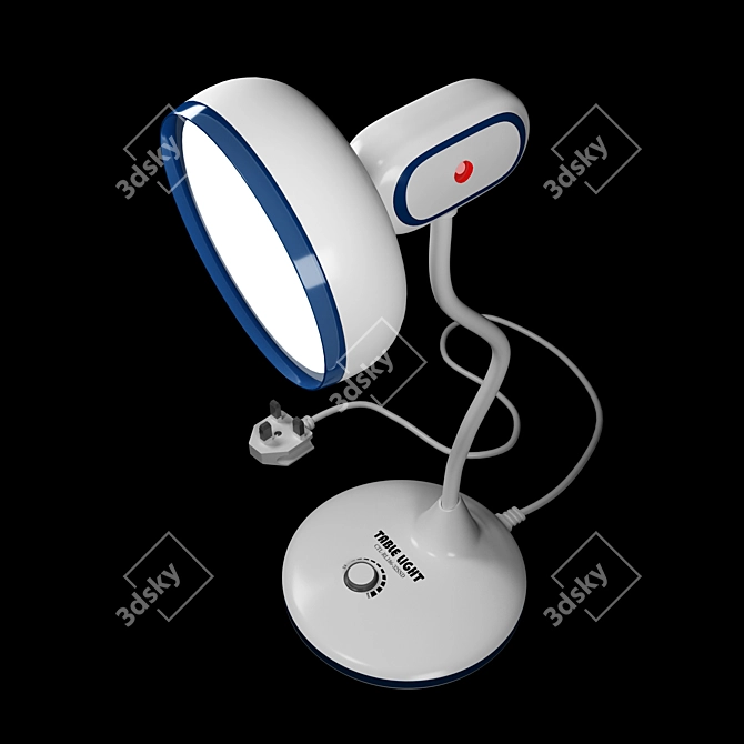 Sleek White Plastic Table Light 3D model image 3