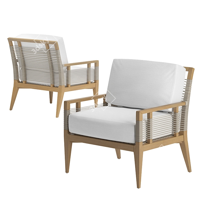 Outdoor Elegance: Palecek Amalfi Lounge 3D model image 1