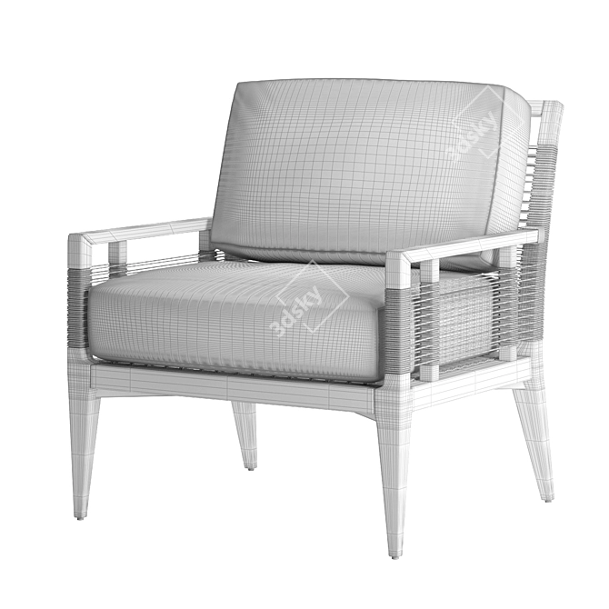 Outdoor Elegance: Palecek Amalfi Lounge 3D model image 5