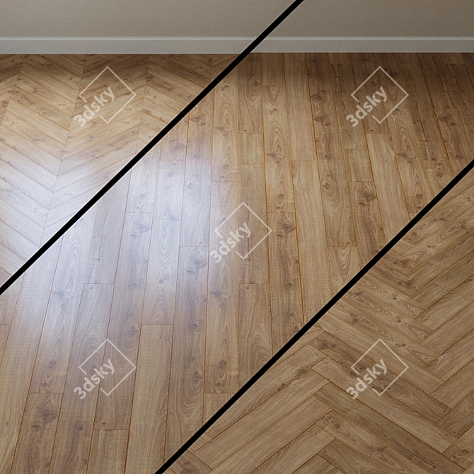 French Oak Chevron Laminate 3D model image 1