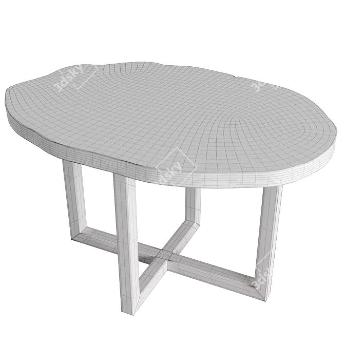Fossil Wood 49 Coffee Table: Rustic Elegance for Your Space 3D model image 2