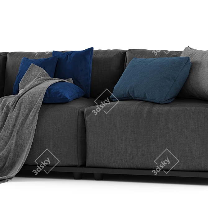 Elegant Meridiani CLAUD Sofa 3D model image 2