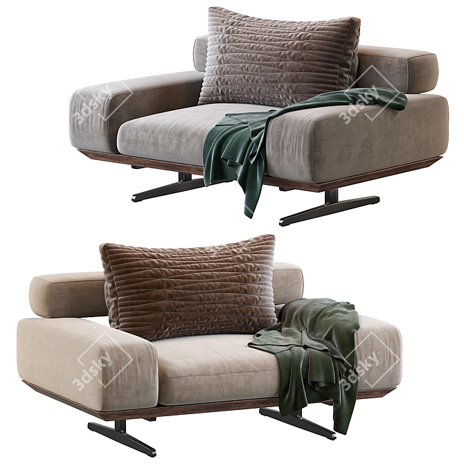 Elegant Wing Armchair: Classic Design, Superior Comfort 3D model image 1