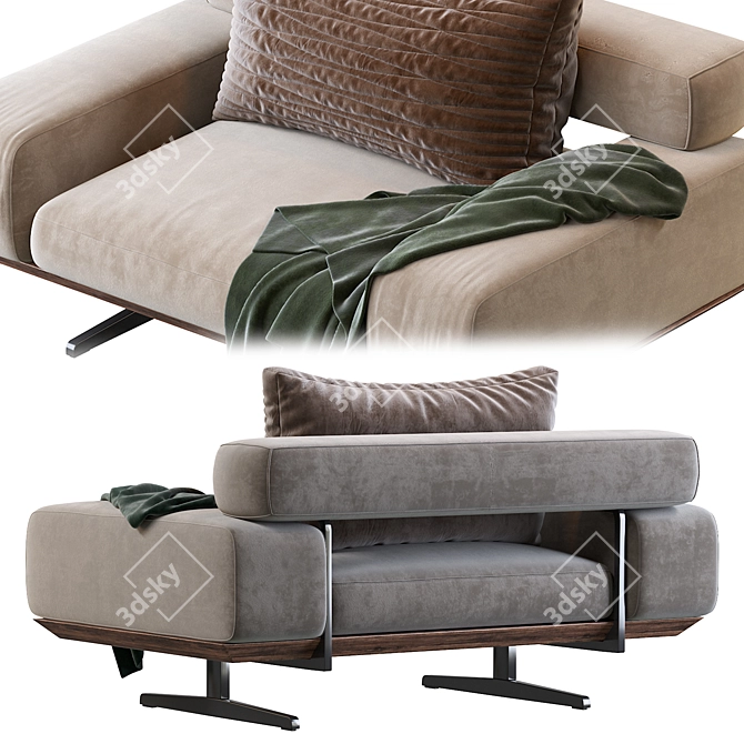 Elegant Wing Armchair: Classic Design, Superior Comfort 3D model image 2