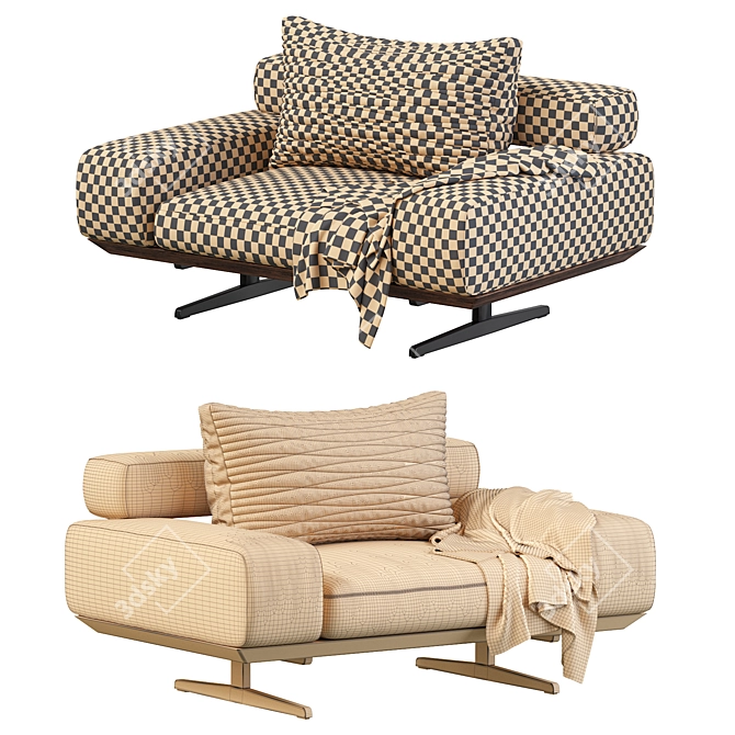 Elegant Wing Armchair: Classic Design, Superior Comfort 3D model image 4