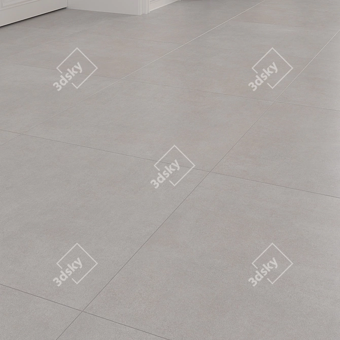 Denver Light Gray Concrete Floor Tiles 3D model image 2