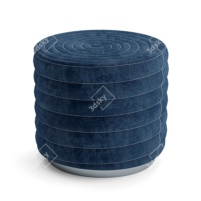 Spiral Bliss Round Pouf 3D model image 1