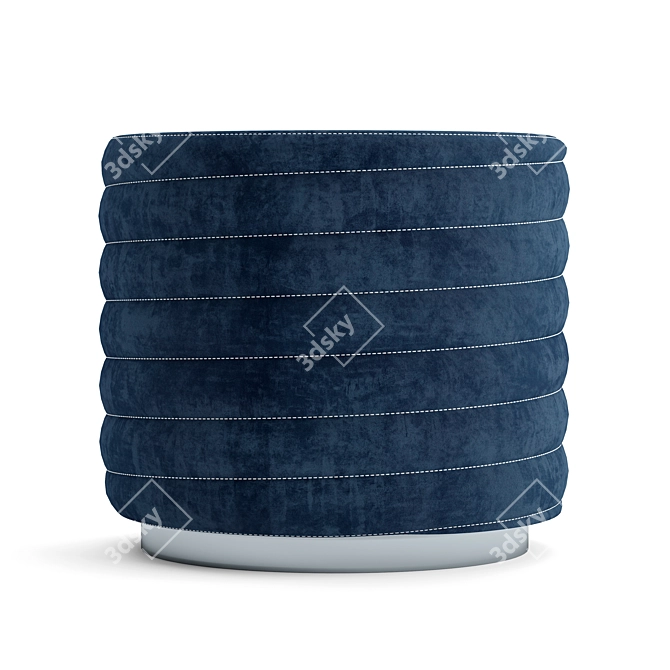 Spiral Bliss Round Pouf 3D model image 2