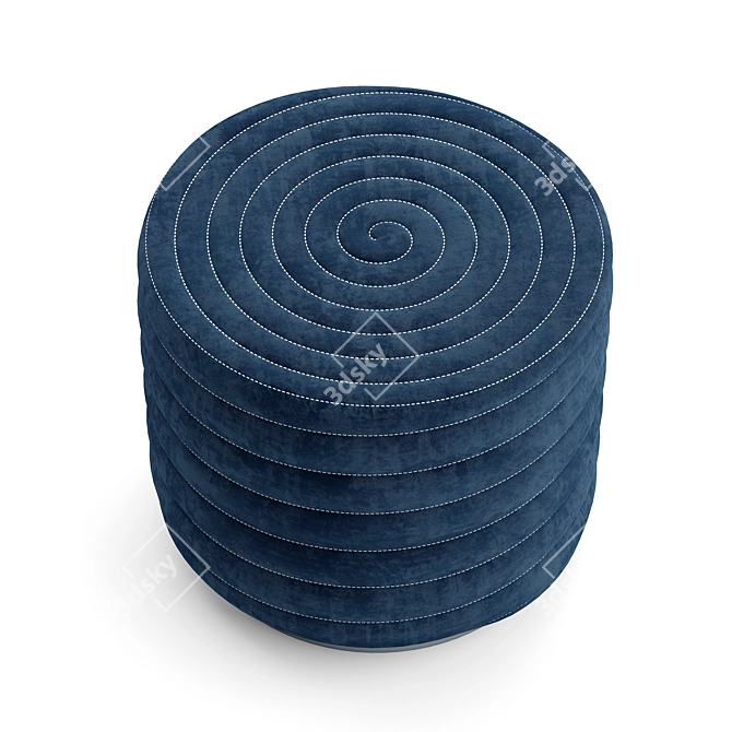 Spiral Bliss Round Pouf 3D model image 3