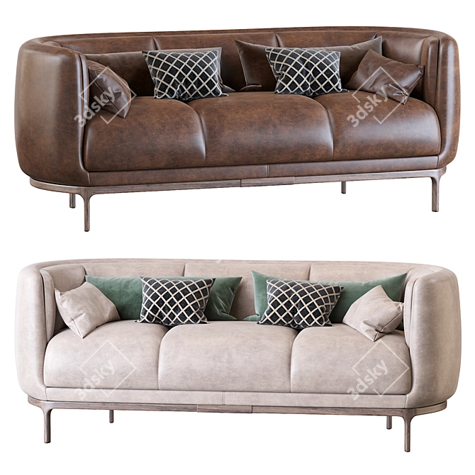 Elegant Vuelta Leather Sofa 3D model image 1