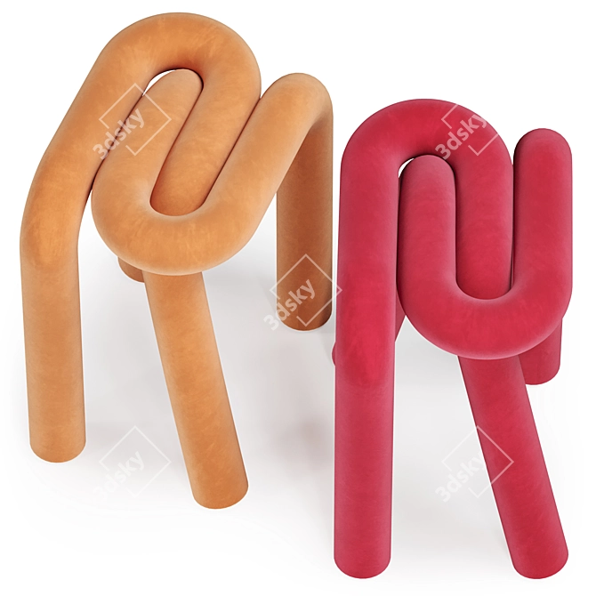 Sleek Steel Stool: Bold and Beautiful 3D model image 3