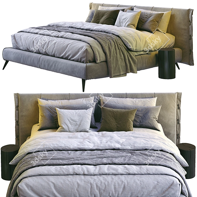 Cuff Bed Bonaldo: Modern Elegance in 3D 3D model image 5