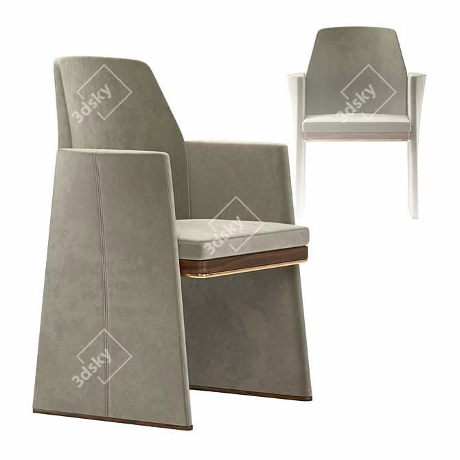 Velvet Dining Chair Anthony 3D model image 1