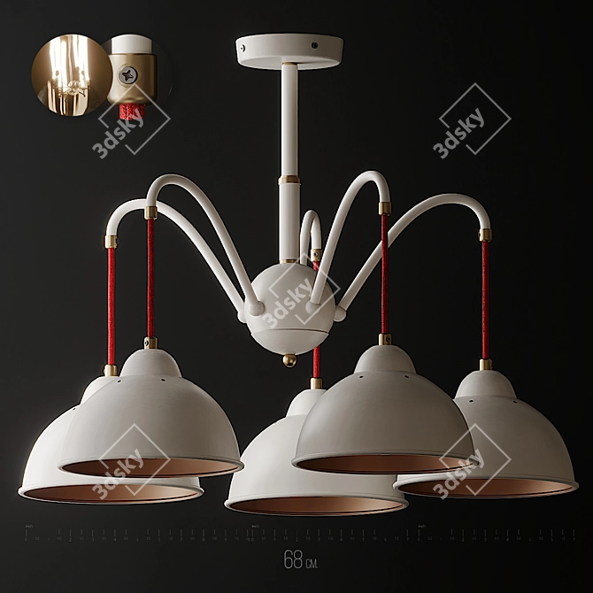 Flaming Embers Pendant Light 3D model image 5