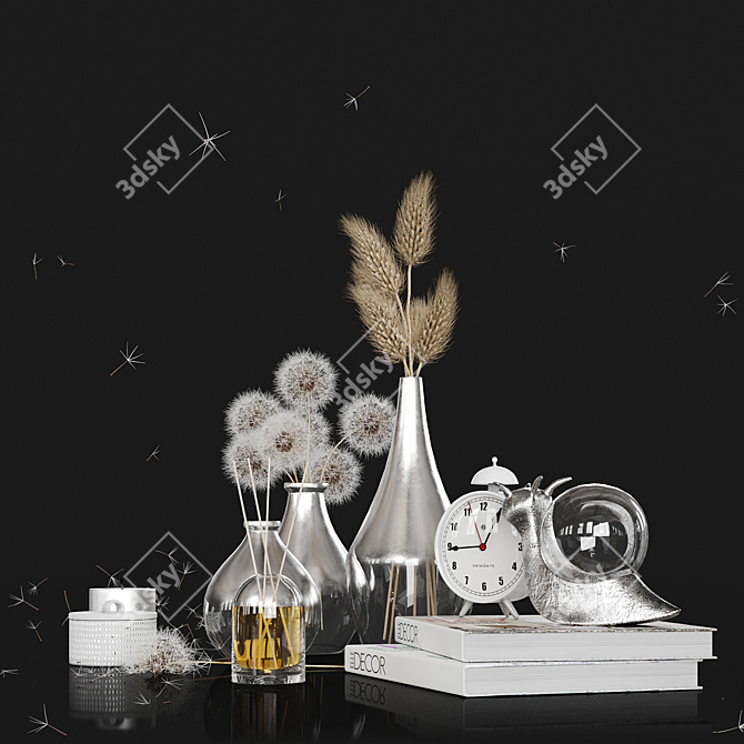 Whimsical Dandelion Decor Set 3D model image 2